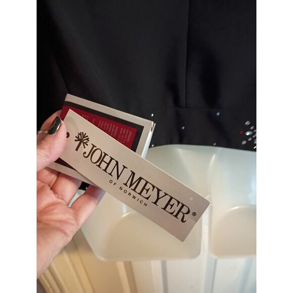 John Meyer Of Norwich Blazer Jacket Black Red Silver Rhinestone Sz 18 Festive... - Picture 9 of 13